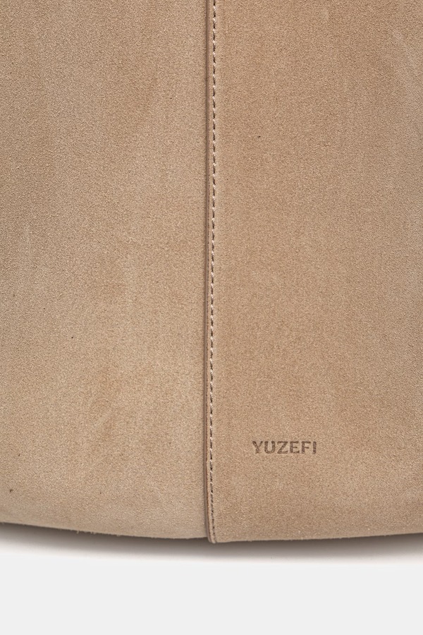 Сумка-шопер жіноча замшева Yuzefi XL MOCHI колір бежевий фото 2