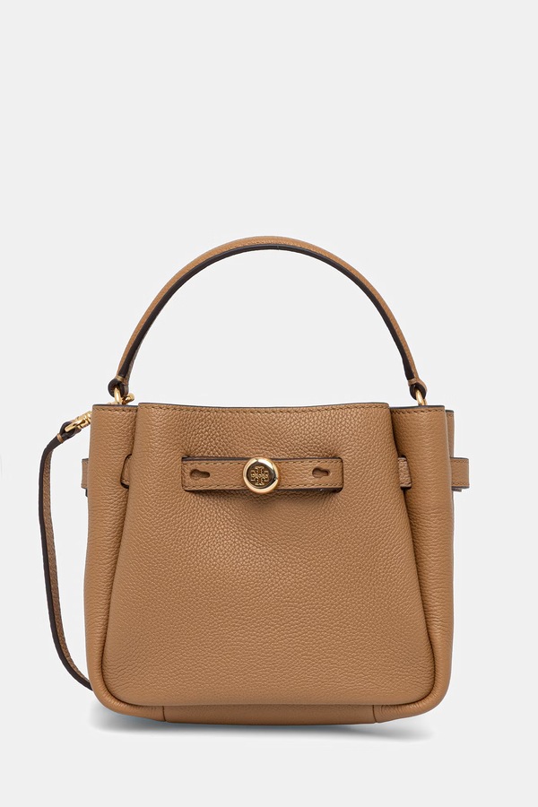 Сумка крос-боді жіноча шкіряна Tory Burch Romy колір бежевий