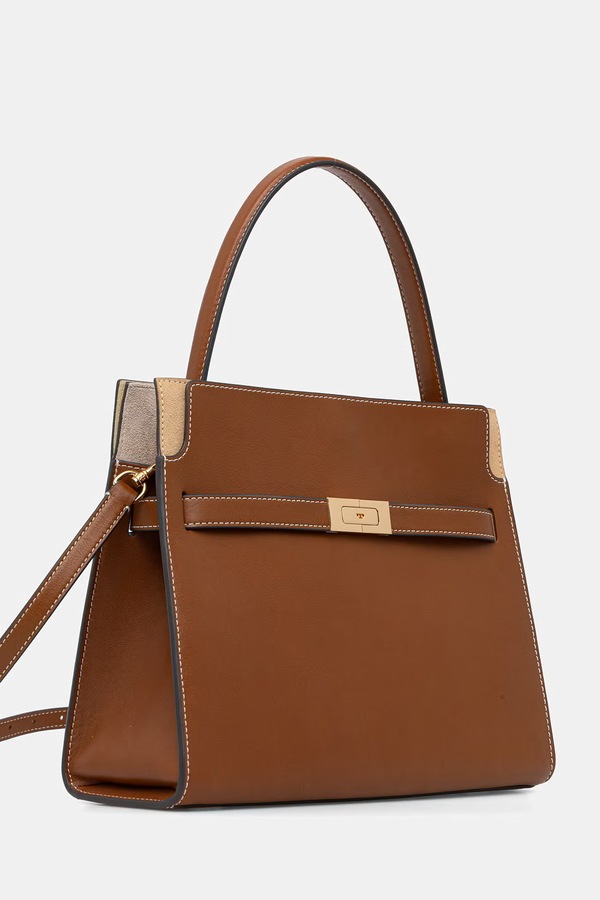 Сумка-тоут жіноча шкіряна Tory Burch Lee Radziwill колір коричневий фото 2