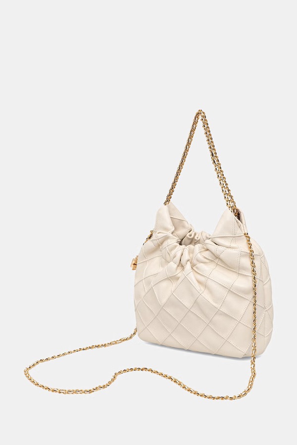 Сумочка жіноча шкіряна Tory Burch Fleming колір бежевий фото 2