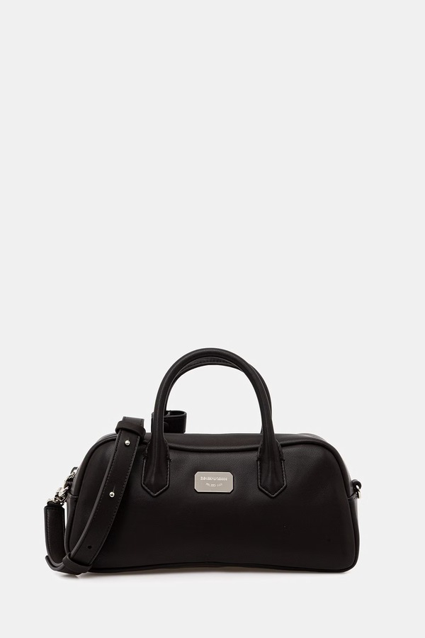 Шкіряна сумочка Emporio Armani колір коричневий