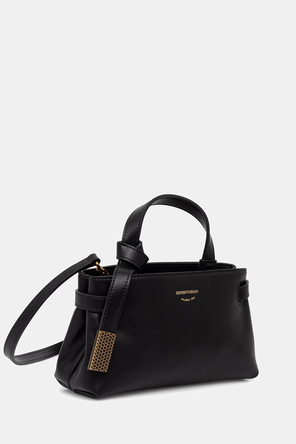 Шкіряна сумочка Emporio Armani колір чорний