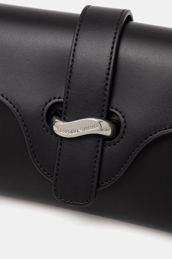 Сумочка жіноча шкіряна Emporio Armani колір чорний фото 4