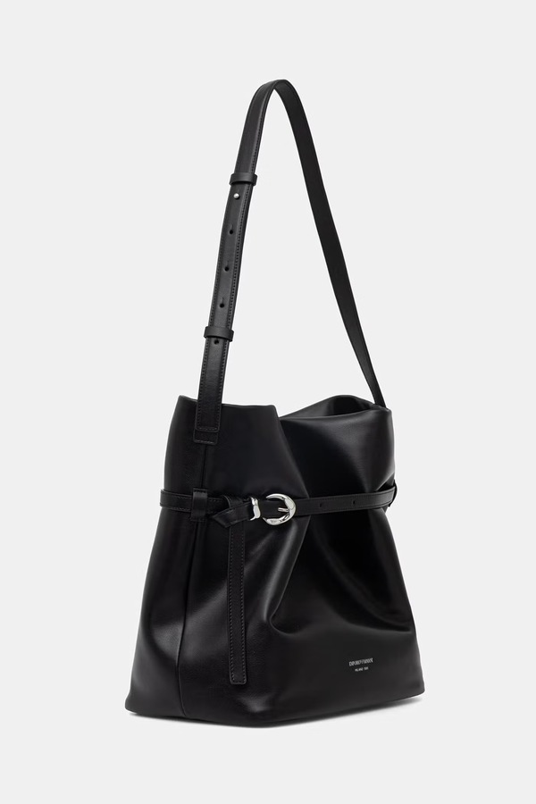Сумка-шопер женская кожаная Emporio Armani цвет черный