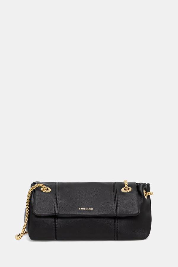 Шкіряна сумочка Trussardi колір чорний