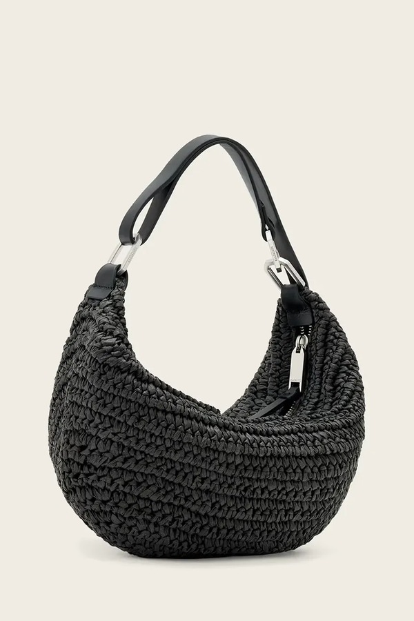 Сумочка жіноча плетена AllSaints LUNA колір чорний фото 2