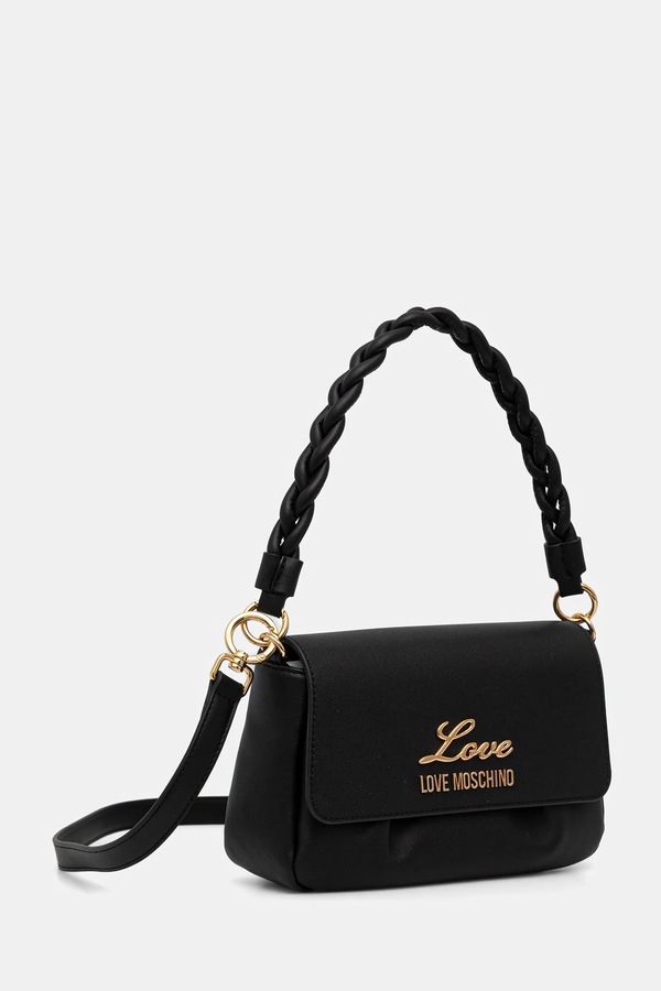 Шкіряна сумочка Love Moschino колір чорний