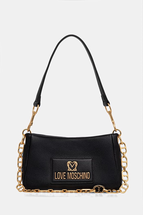 Шкіряна сумочка Love Moschino колір чорний