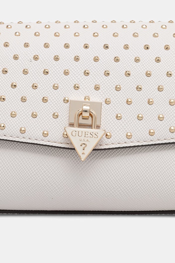 Сумка-листоноша жіноча зі штучної шкіри Guess PATSIE колір бежевий фото 4