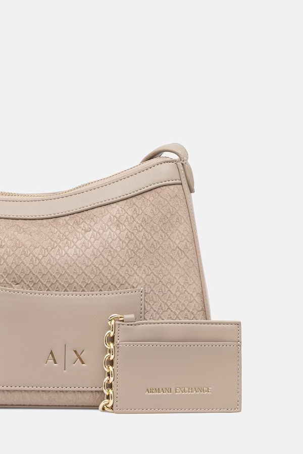 Сумка baguette жіноча Armani Exchange колір бежевий фото 4