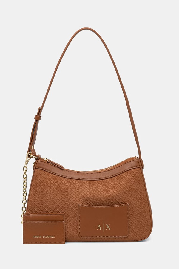 Сумка baguette жіноча Armani Exchange колір коричневий
