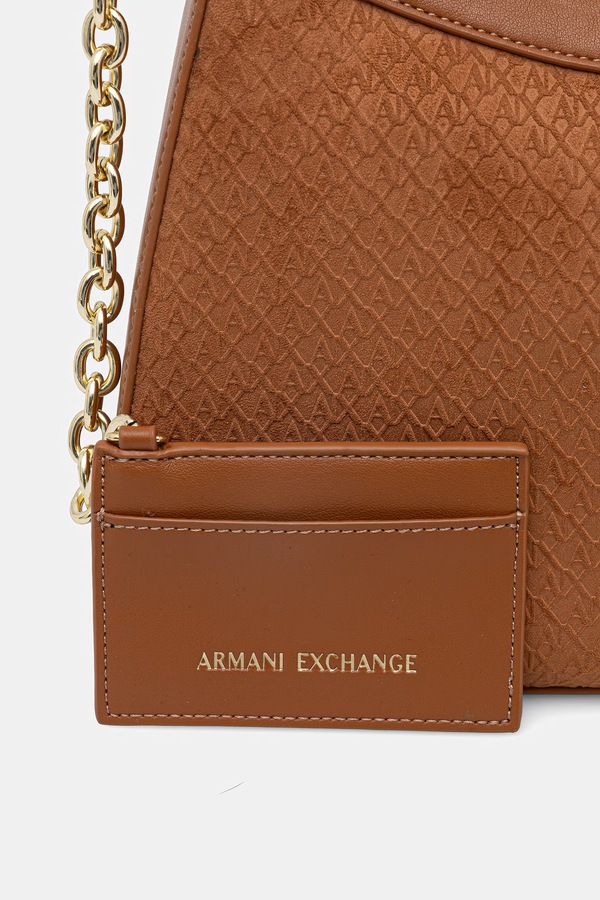 Сумка baguette жіноча Armani Exchange колір коричневий фото 4
