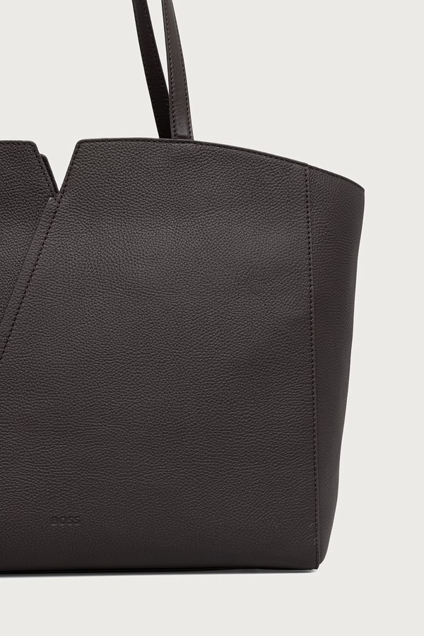 Сумка-шопер жіноча шкіряна BOSS REVERS TOTE колір коричневий фото 3