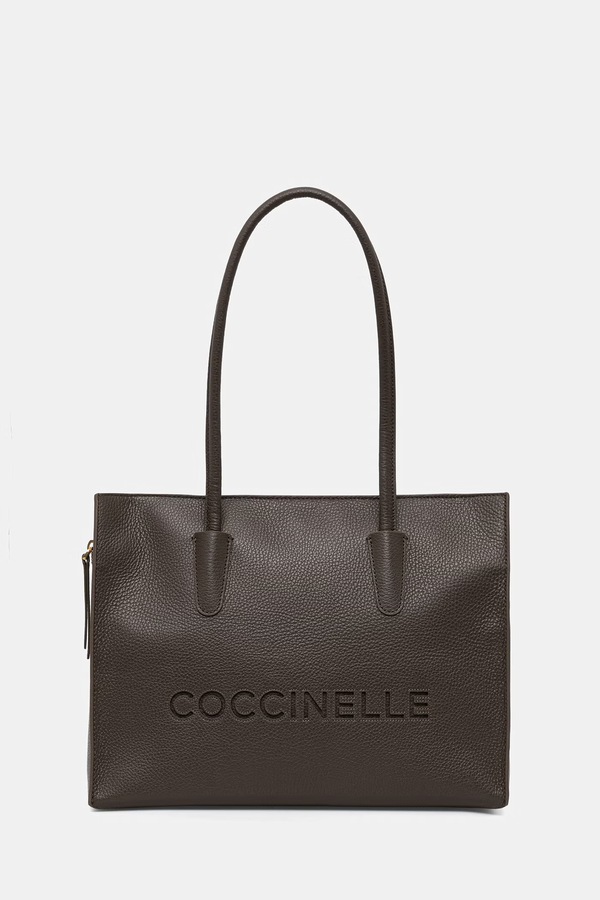 Сумка-шопер женская кожаная Coccinelle цвет зеленый