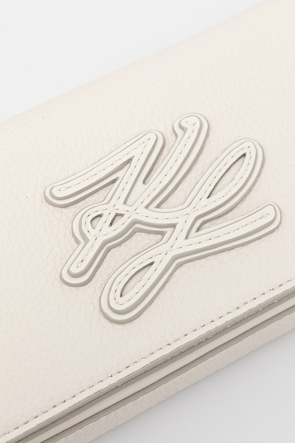 Сумочка жіноча шкіряна Karl Lagerfeld K/AUTOGRAPH колір бежевий фото 4