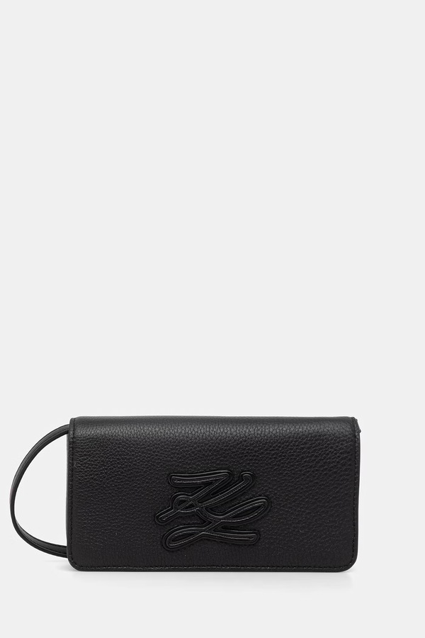 Сумочка женская кожаная Karl Lagerfeld K/AUTOGRAPH цвет черный