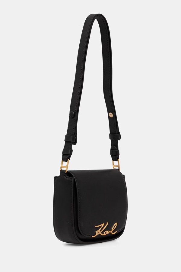 Сумка-почтальон женская из искусственной кожи Karl Lagerfeld K/SIGNATURE цвет черный