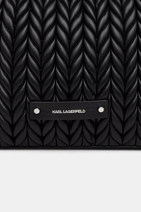 Сумочка жіноча зі штучної шкіри Karl Lagerfeld K/WEAVE колір чорний фото 4