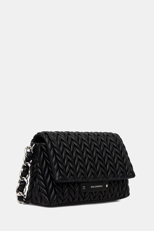 Сумочка жіноча зі штучної шкіри Karl Lagerfeld K/WEAVE колір чорний фото 2