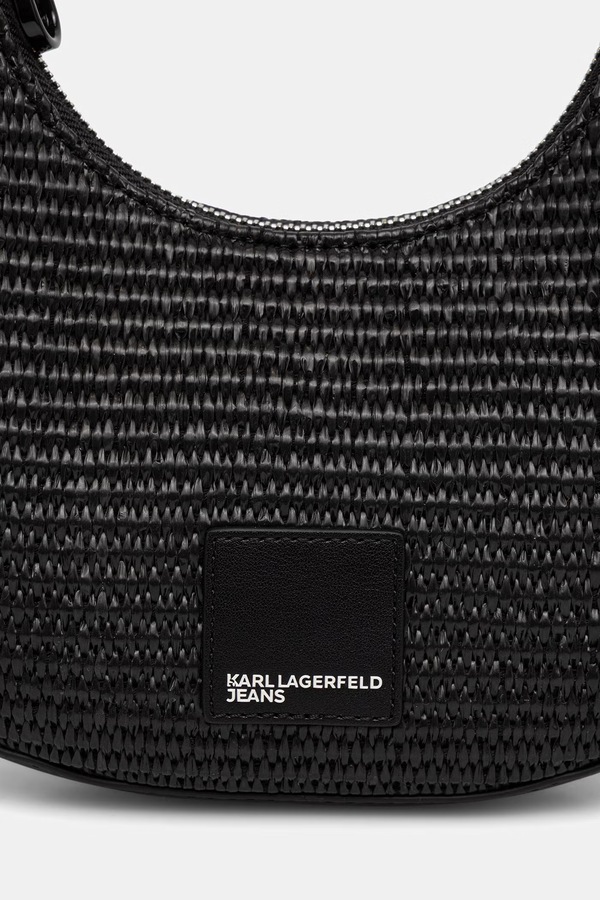 Сумочка жіноча плетена Karl Lagerfeld Jeans колір чорний фото 4