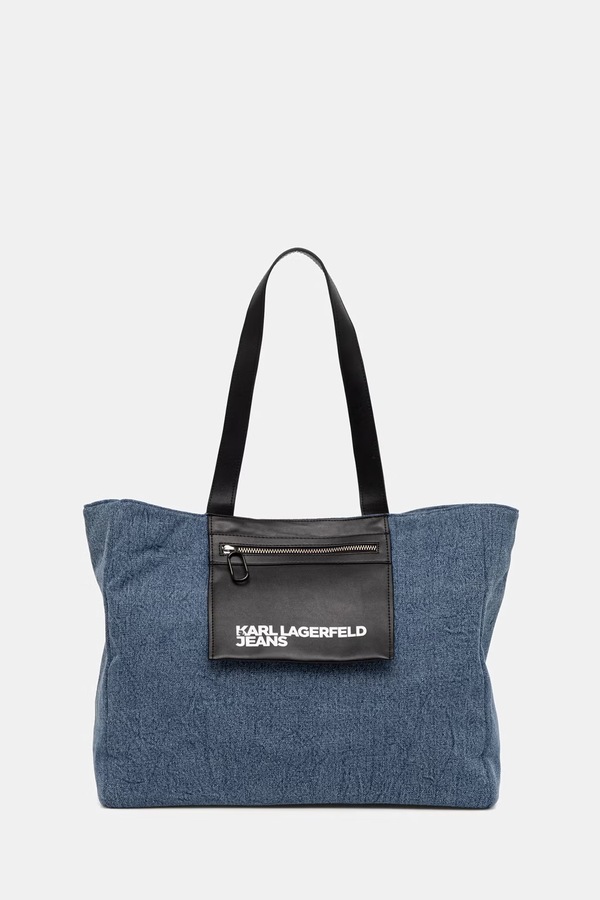 Сумка-шопер жіноча бавовняна Karl Lagerfeld Jeans колір блакитний