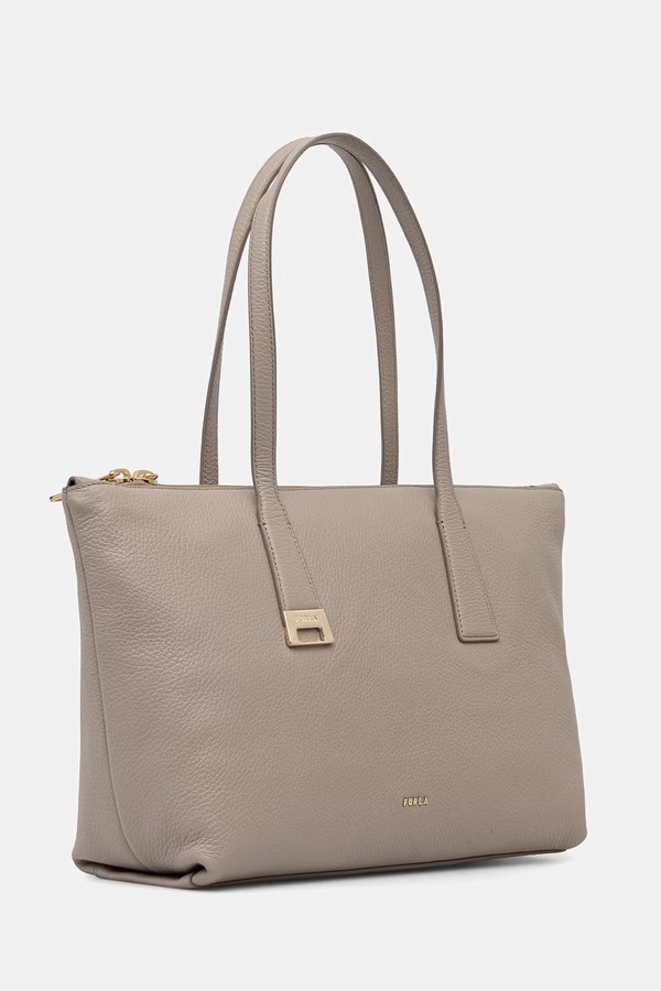 Сумка-шопер жіноча шкіряна Furla Olivia M Tote колір бежевий фото 2