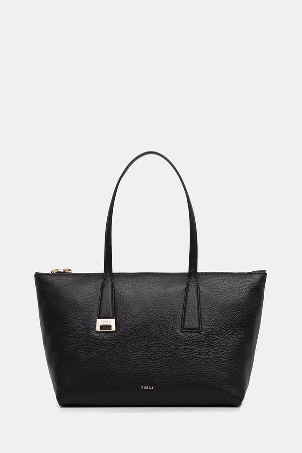 Сумка-шопер женская кожаная Furla Olivia M Tote цвет черный