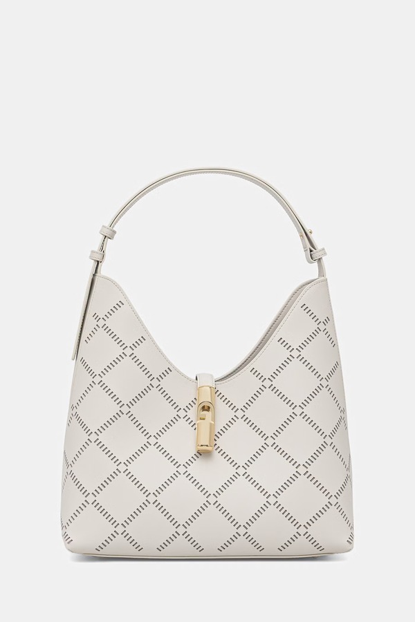 Сумка-шопер женская кожаная Furla Goccia M Hobo цвет бежевый