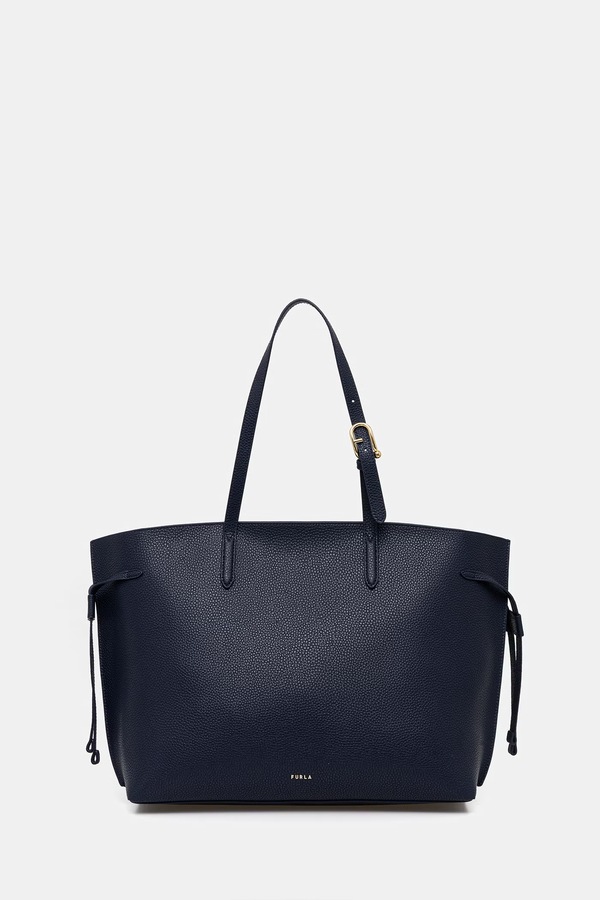Сумка-шопер женская кожаная Furla Ava L Tote цвет темно-синий