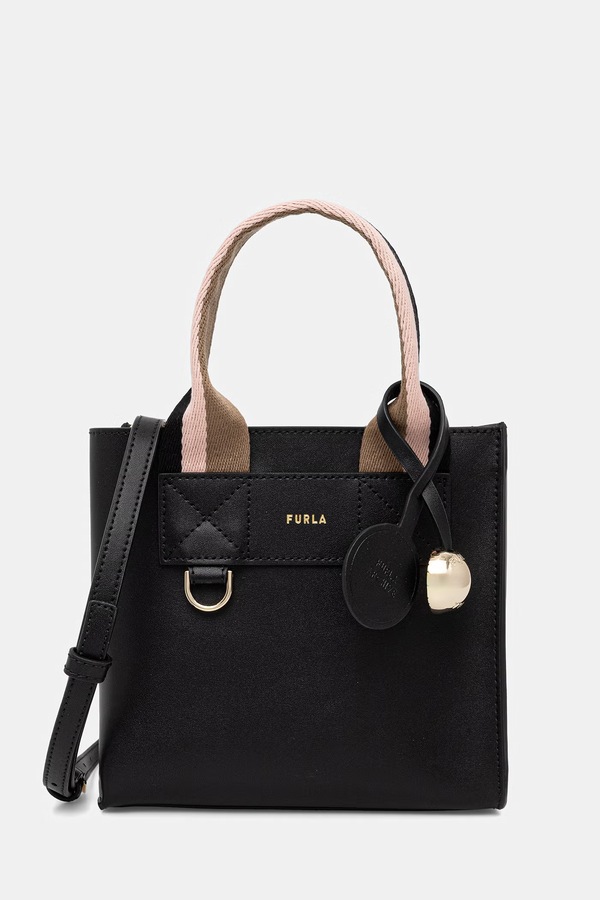 Сумка крос-боді жіноча шкіряна Furla Divide It Mini Tote колір чорний
