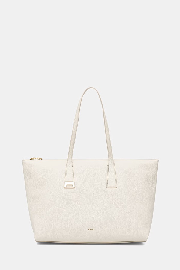 Сумка-шопер женская кожаная Furla Olivia L Tote цвет бежевый