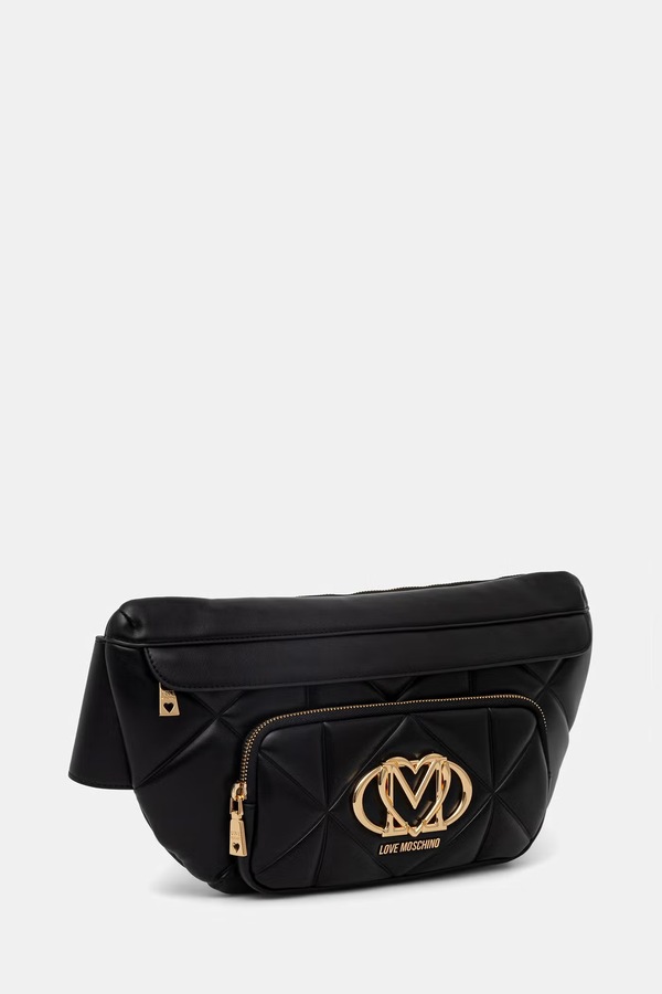 Бананка жіноча зі штучної шкіри Love Moschino колір чорний