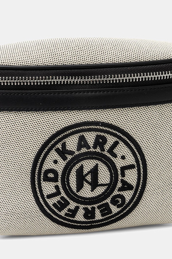 Бананка на плече бавовняна Karl Lagerfeld колір бежевий фото 4