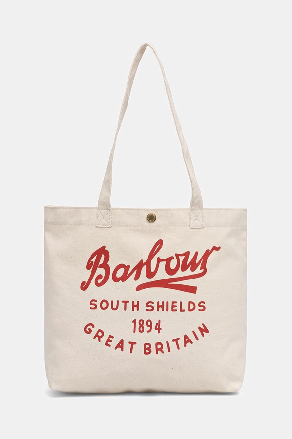 Сумка хлопковая Barbour Script цвет бежевый
