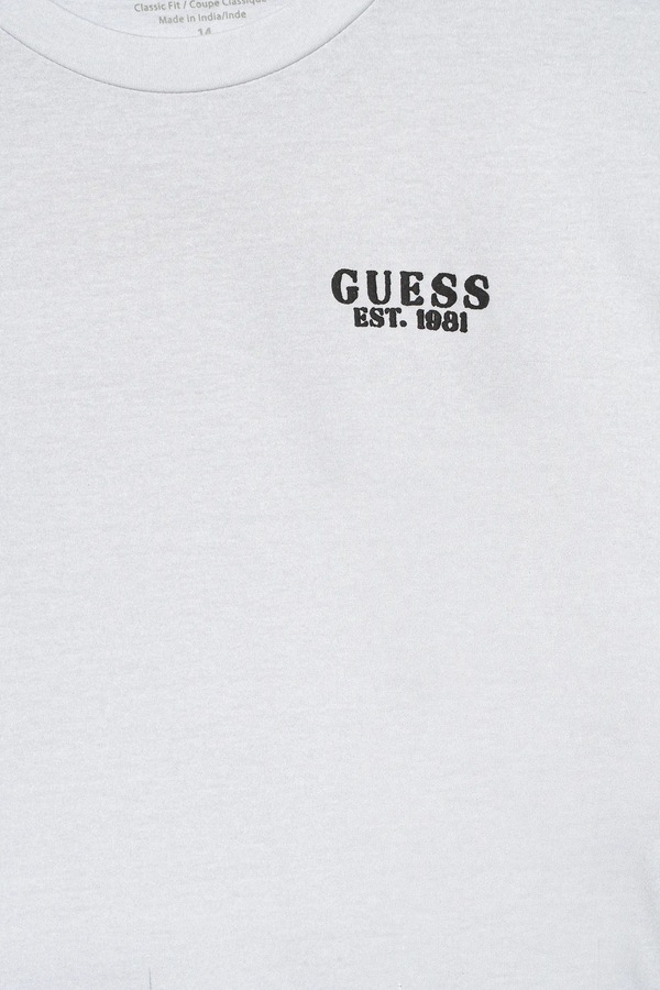 Дитяча бавовняна футболка Guess колір сірий фото 2