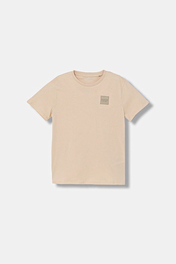 Хлопковая футболка лаунж Guess цвет бежевый