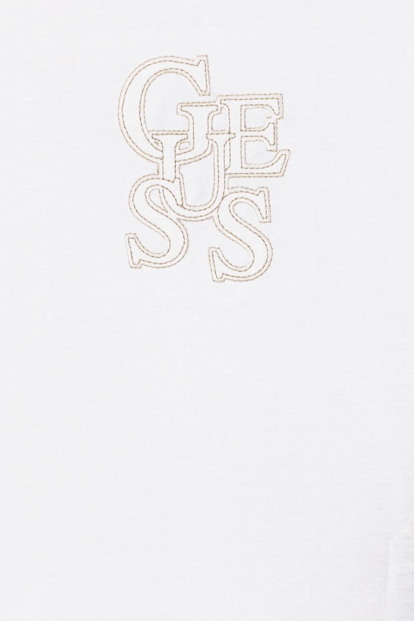 Детская хлопковая футболка Guess цвет белый фото 2