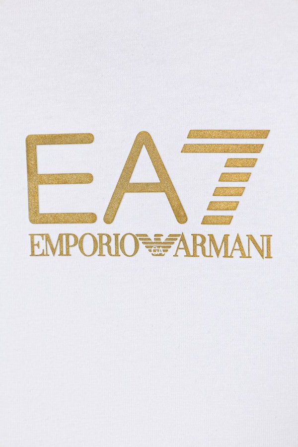 Футболка дитяча бавовняна з еластаном EA7 Emporio Armani колір білий фото 2