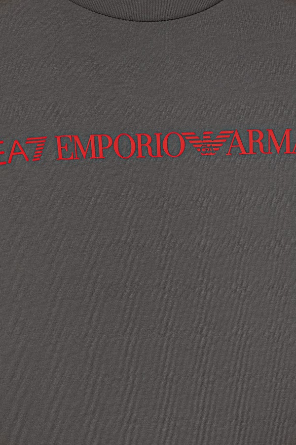 Футболка дитяча бавовняна EA7 Emporio Armani колір сірий фото 2