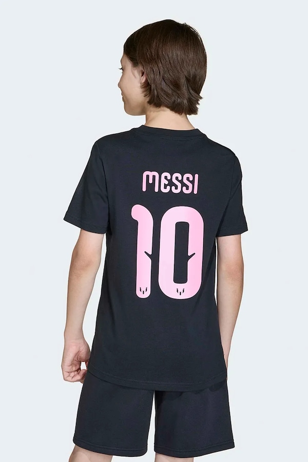 Детская хлопковая футболка adidas Performance MESSI цвет черный фото 2