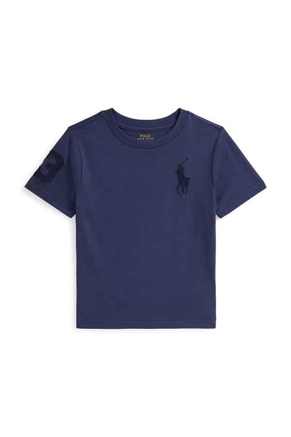 Дитяча бавовняна футболка Polo Ralph Lauren колір синій фото 2