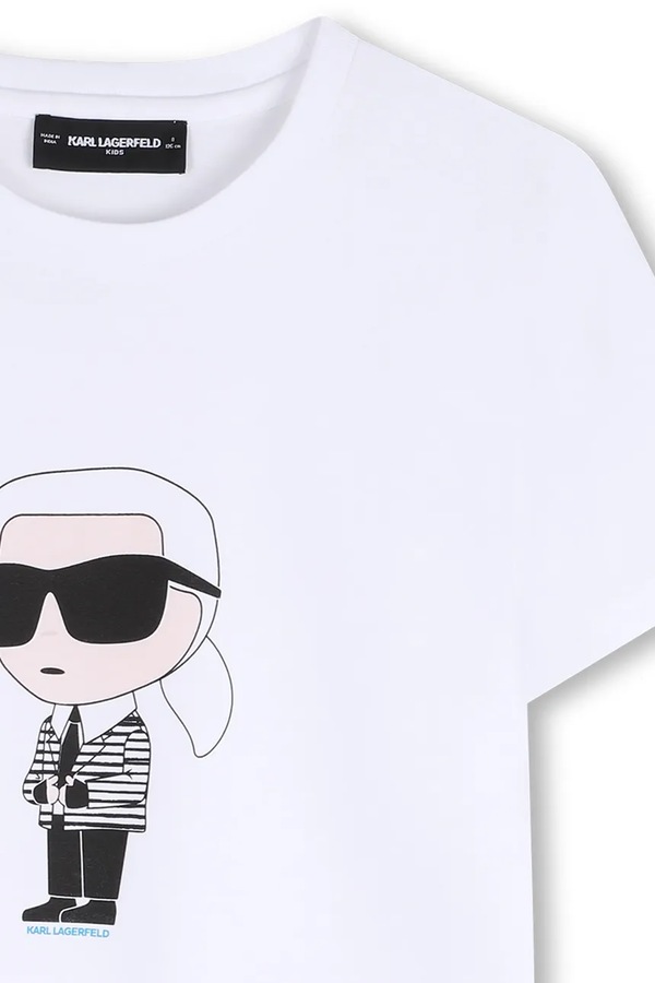 Футболка детская хлопковая Karl Lagerfeld цвет белый фото 2