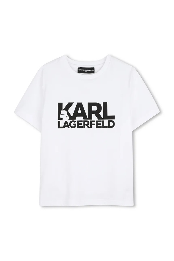 Дитяча бавовняна футболка Karl Lagerfeld колір білий