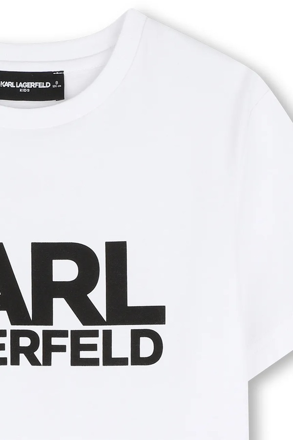 Детская хлопковая футболка Karl Lagerfeld цвет белый фото 2