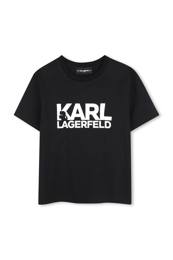 Дитяча бавовняна футболка Karl Lagerfeld колір чорний
