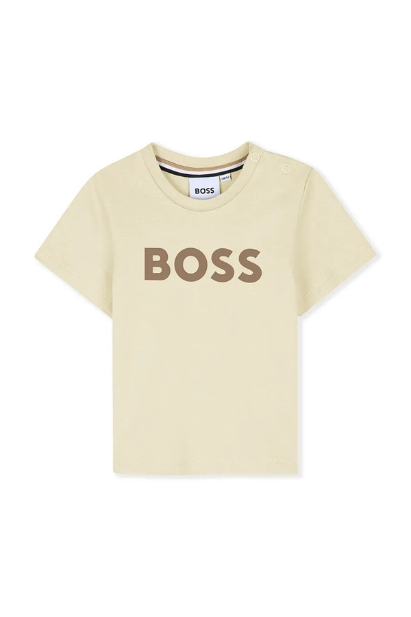 Футболка для младенцев хлопковая BOSS цвет бежевый