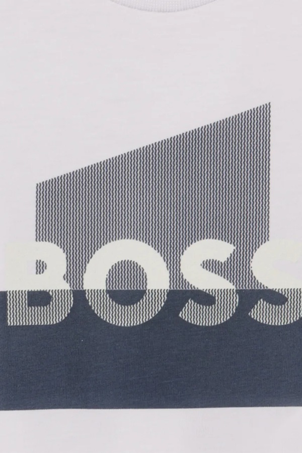 Хлопковая футболка для младенцев BOSS цвет белый фото 2