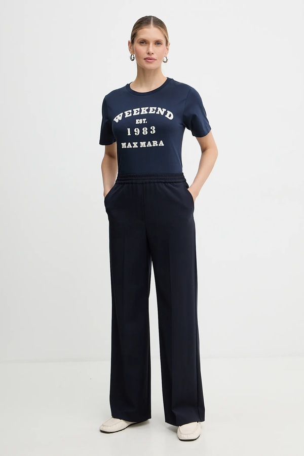 Бавовняна футболка Weekend Max Mara TENUE колір синій