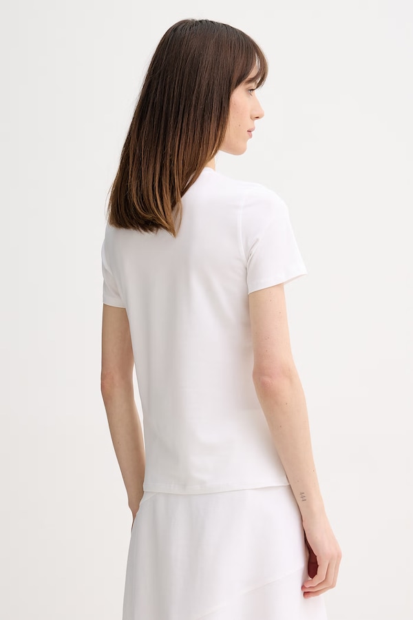 Футболка basic жіноча бавовняна з еластаном MM by Max Mara MULINO колір білий фото 2