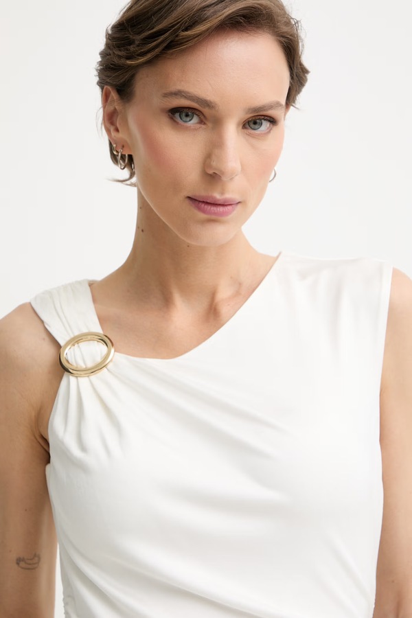 Топ жіночий віскозний Marciano by Guess INES колір бежевий фото 4